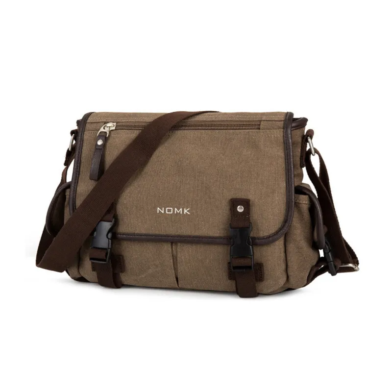 NOMK Canvas Canvas Bag Workwear Messenger Bag Backpack Crossbody Bag Regular Unisex Gray-8