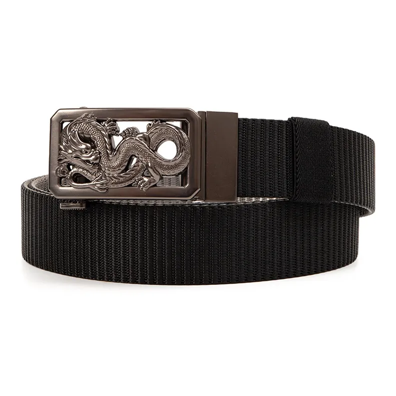 BAIJUAN Double Sided Automatic Buckle Nylon Belts Men's Strap Width 3.5cm-1