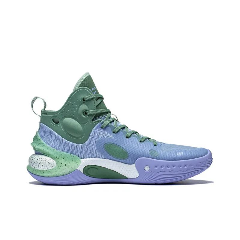 LiNing YuShuai 17 Abrasion Resistant Mid Top Basketball Shoes Men's Purple Cyan-1