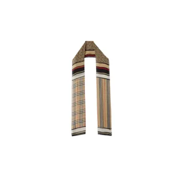 Burberry Silk Scarves Men's Beige