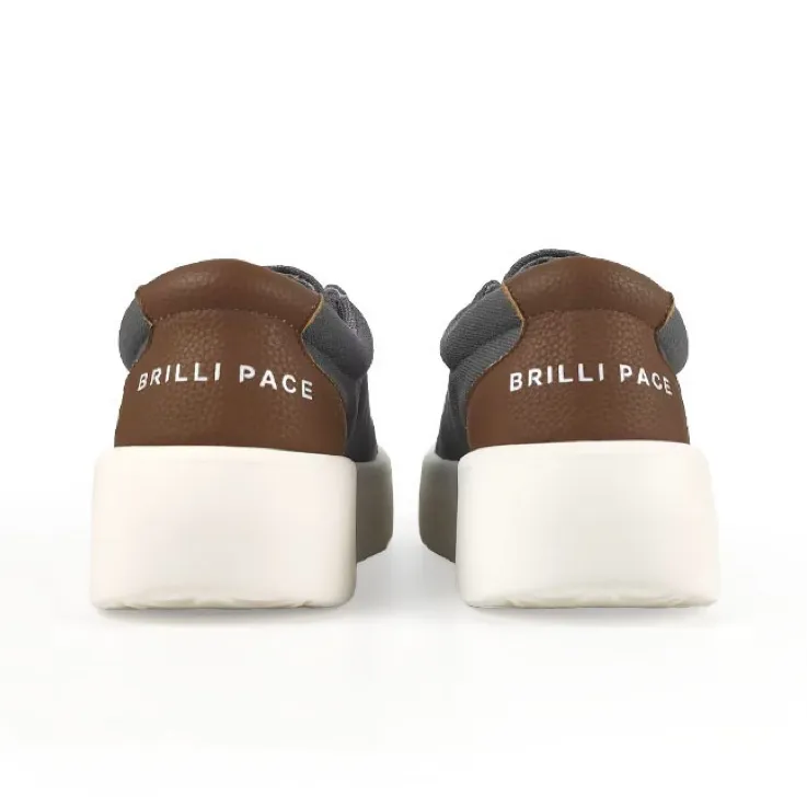 Brilli Pace Gray And White Panda Lightweight Height Increasing Low Top Canvas Puffy Skateboard Shoes Unisex Gray Brown-4