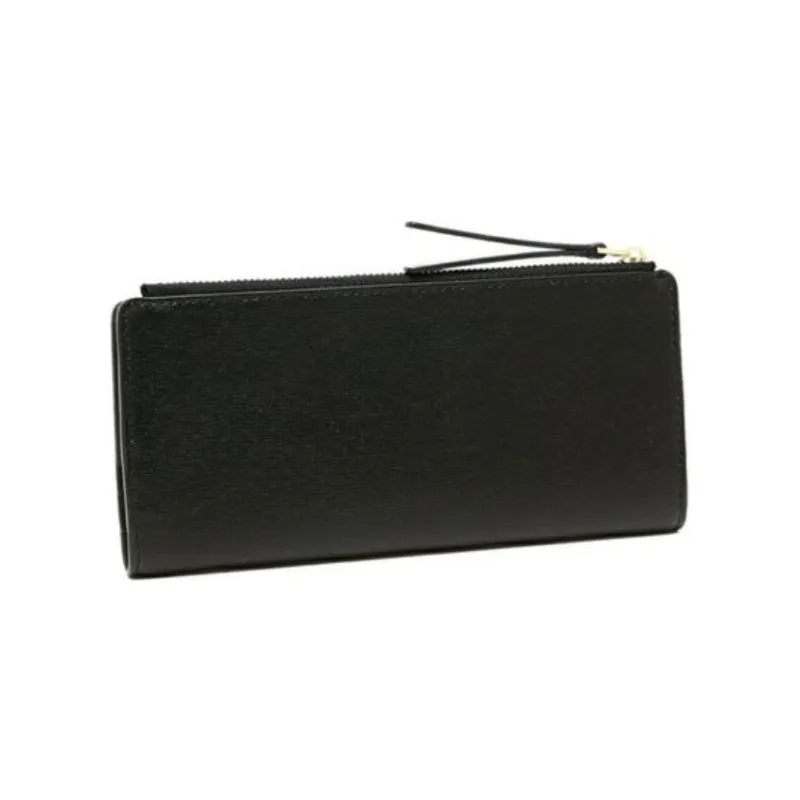 TORY BURCH Robinson Cross Stitch Leather Wallet Women's Black-2