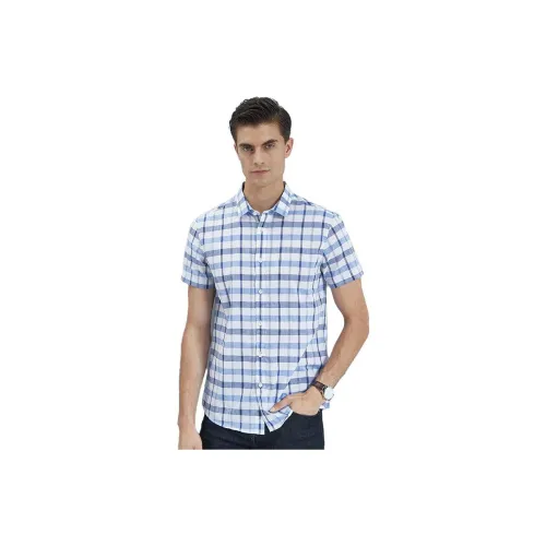 EDENBO Shirts Men Light Blue