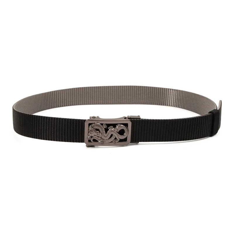 BAIJUAN Double Sided Automatic Buckle Nylon Belts Men's Strap Width 3.5cm-4