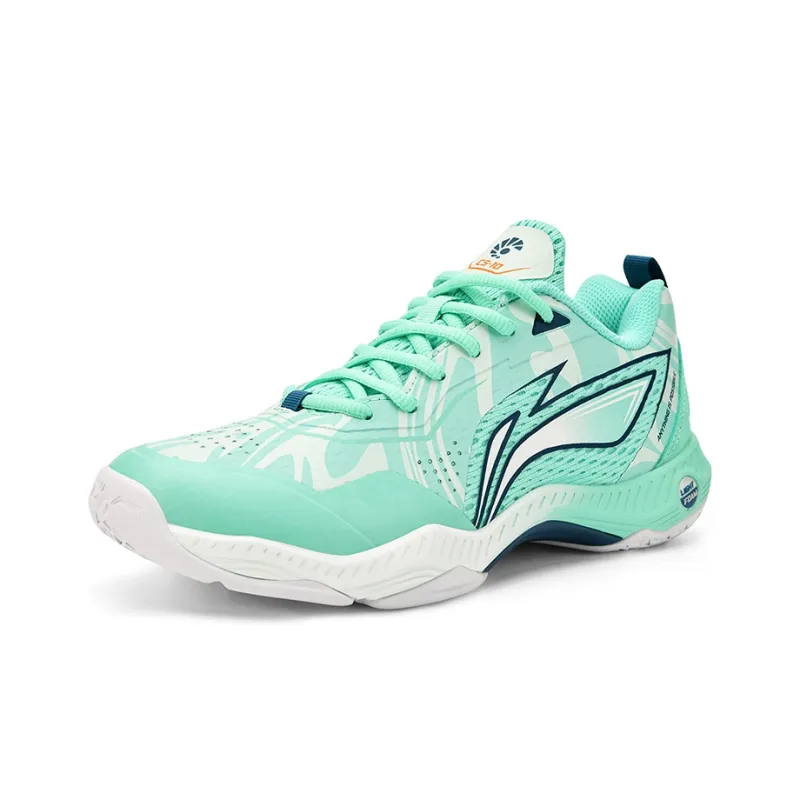 LiNing Anti Slip Wear Resistant Breathable Coverage Low Top Badminton Shoes Unisex Ice Green-1