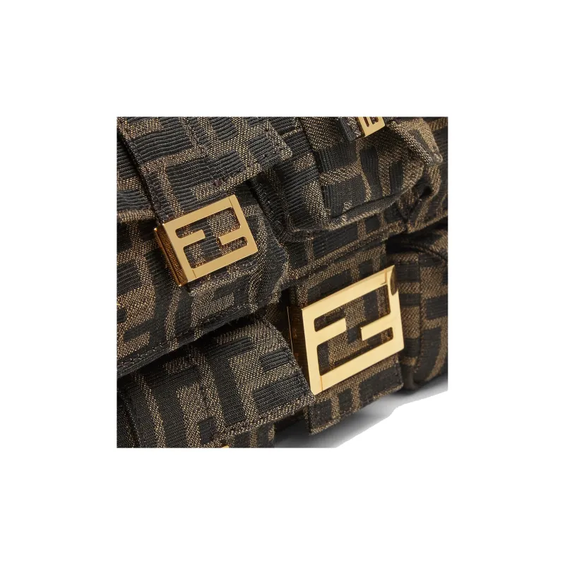FENDI Baguette Jacquard Fanny Pack Portable Crossbody Bag Shoulder Bag Regular Women's Brown-4