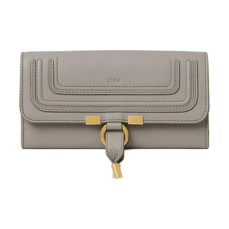 Chloe Marcie Calfskin Wallet Women's Gray-0