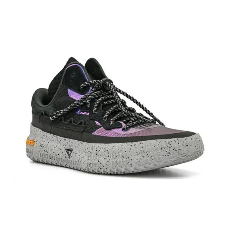 BRANDBLACK Rare Metal II Slip-Resistant Low-Top Casual Shoes Men's Black Purple-3