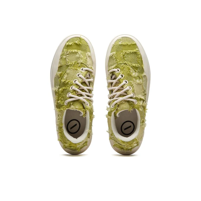 Senzubean SZB Fairy Bean Cao Fang Green Fringe Low Top Skateboard Shoes Unisex Green-3