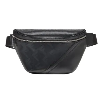 FENDI Calfskin Shoulder Bag Crossbody Bag Fanny Pack Regular Men's Black