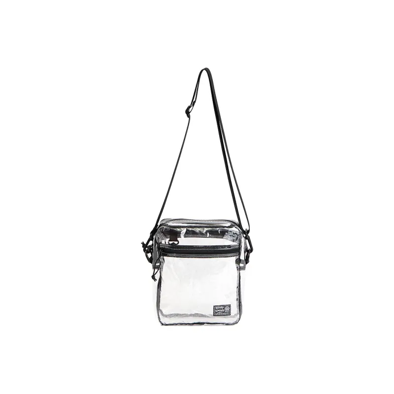 Rough Enough PVC Tofu Bag Shoulder Bag Crossbody Bag Medium Size Unisex Transparent-0