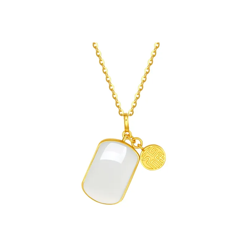ZHOU LIU FU Hetian Jade Pendants Unisex Green Jade-0