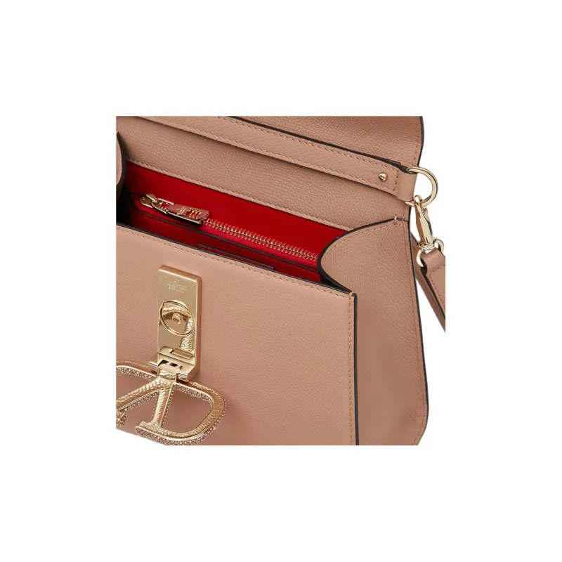 Valentino VSLING Embroidery Shoulder Bag Crossbody Bag Handbag Small Size Women's Cinnamon Pink-5