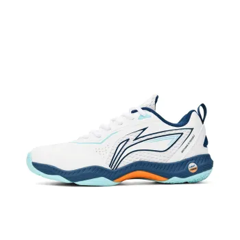 LiNing Anti Slip Wear Resistant Breathable Coverage Low Top Badminton Shoes Unisex White New Denim Blue