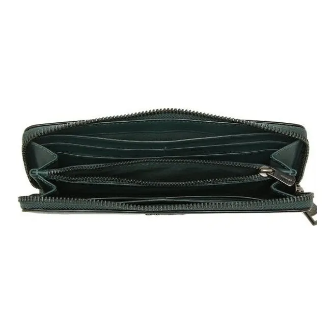 COACH Zip Around Premium Calfskin Card Holder Wallet Small Size Women's Forest Green-4