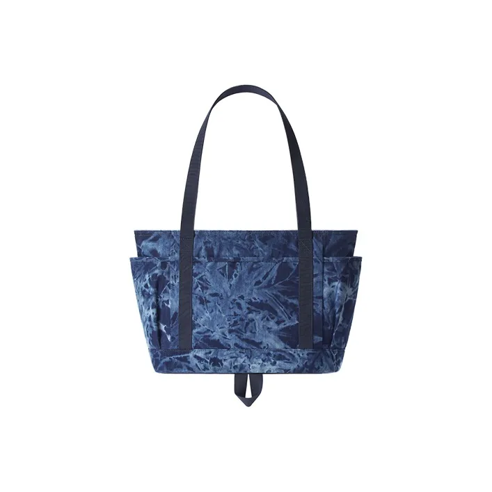 MAH Polyester Tote Bag, Shopping Bag, Shoulder Bag, Handbag Medium Size Unisex Blue-3
