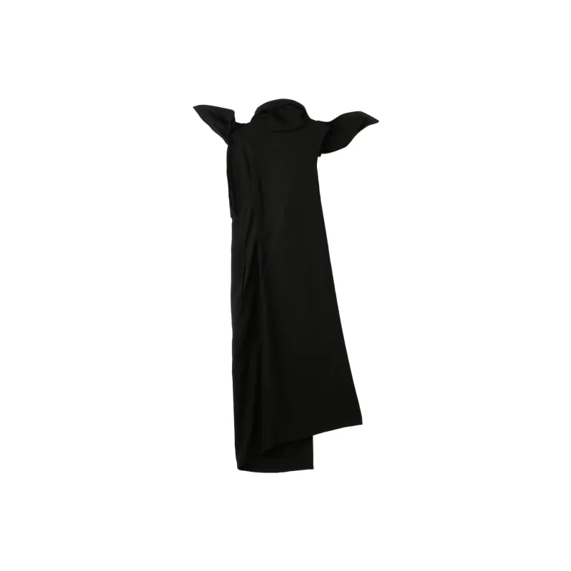 Yohji Yamamoto Asymmetric Wool Midi Dress-1
