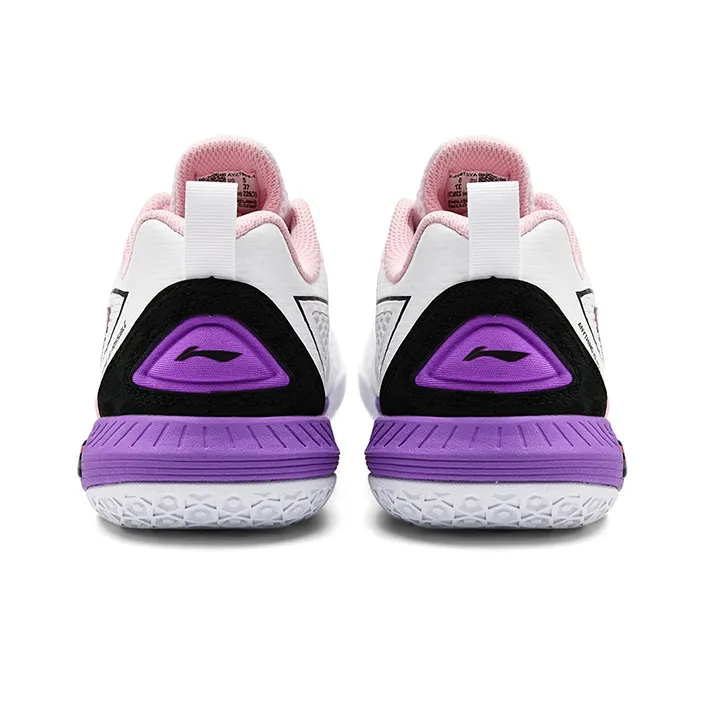 LiNing Anti Slip Wear Resistant Breathable Coverage Low Top Badminton Shoes Unisex White Black-3
