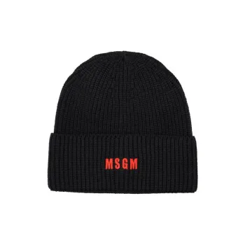 MSGM Logo embroidered Ribbed knit Beanie
