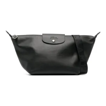 LONGCHAMP Le Pliage Xtra Cow Leather Dumpling Bag Hobo Shoulder Bag Crossbody Bag Small Size Women's Black
