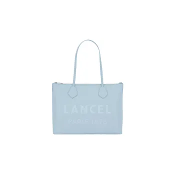LANCEL Smooth Cow Leather Tote Bag Shopping Bag Shoulder Bag Handbag Women's Blue