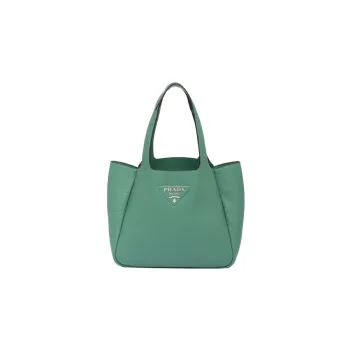 PRADA Leather Basket Bag Tote Bag Shopping Bag Handbag Women's Green