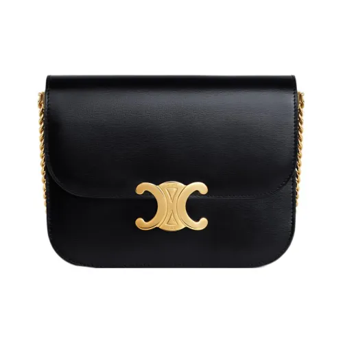 CELINE Cow Leather Crossbody Bag, Shoulder Bag Women's Black