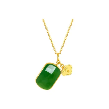 ZHOU LIU FU Hetian Jade Pendants Unisex Green Jade