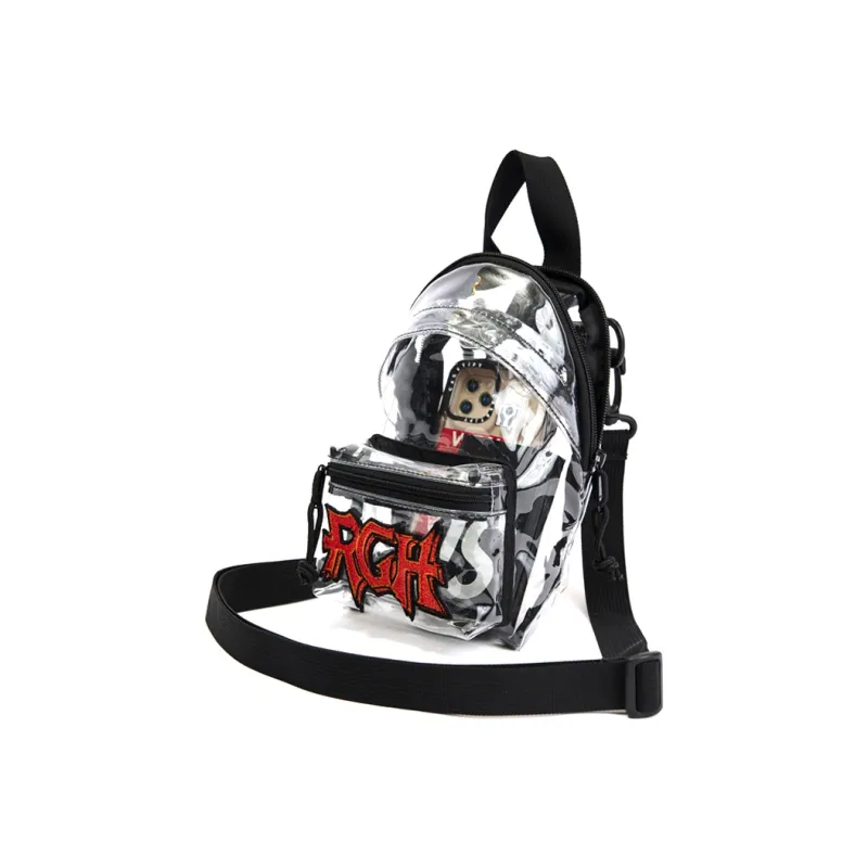 Rough Enough PVC Cycling Crossbody Bag, Handbag Medium Size Unisex Transparent-2