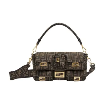 FENDI Baguette Jacquard Fanny Pack Portable Crossbody Bag Shoulder Bag Regular Women's Brown