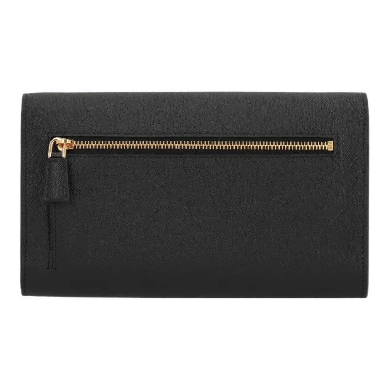 PRADA Leather Portable One Shoulder Wallet Women's Black-2