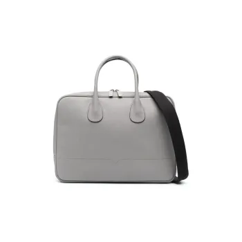 Valextra Leather Handbag, Shoulder Bag Men's Gray
