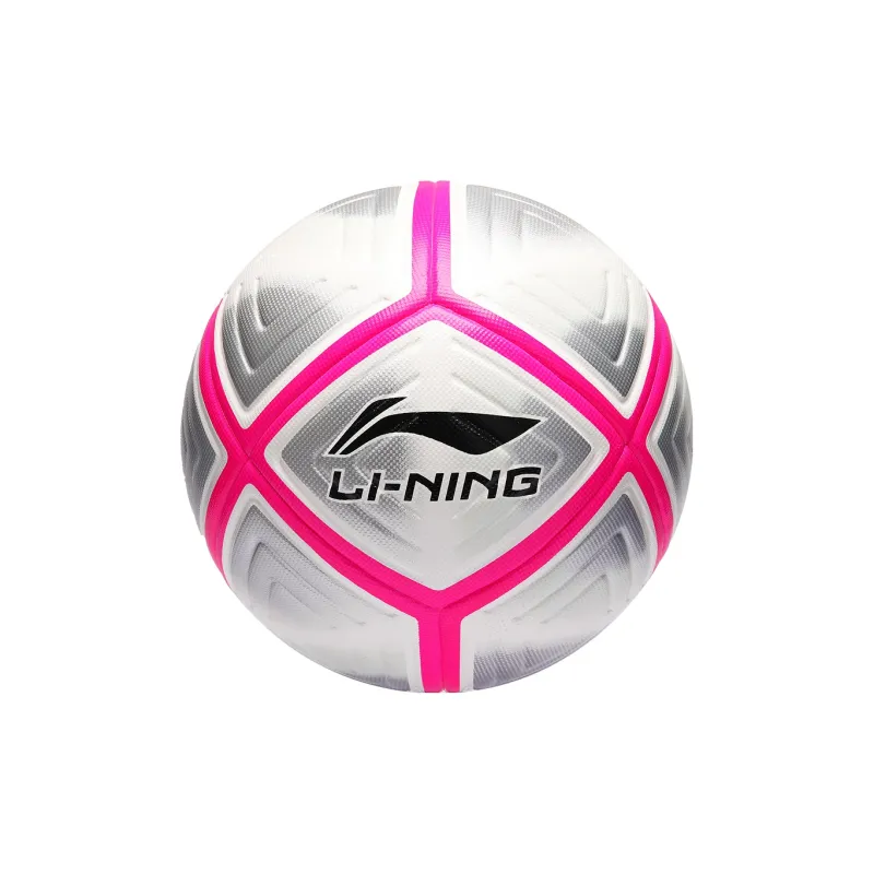 LiNing Size 5 Soccer TPU Hand Stitched Soccer Ball Unisex Gray Pink-0