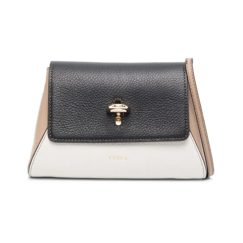 Furla Calfskin Shoulder Bag Crossbody Bag Regular Women's White/Beige/Black-0