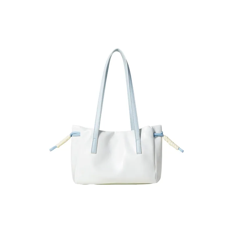 Miffy Soft Leather Travel Tote Handbag Shoulder Bag Medium Size Women's Ecru/Khaki-2