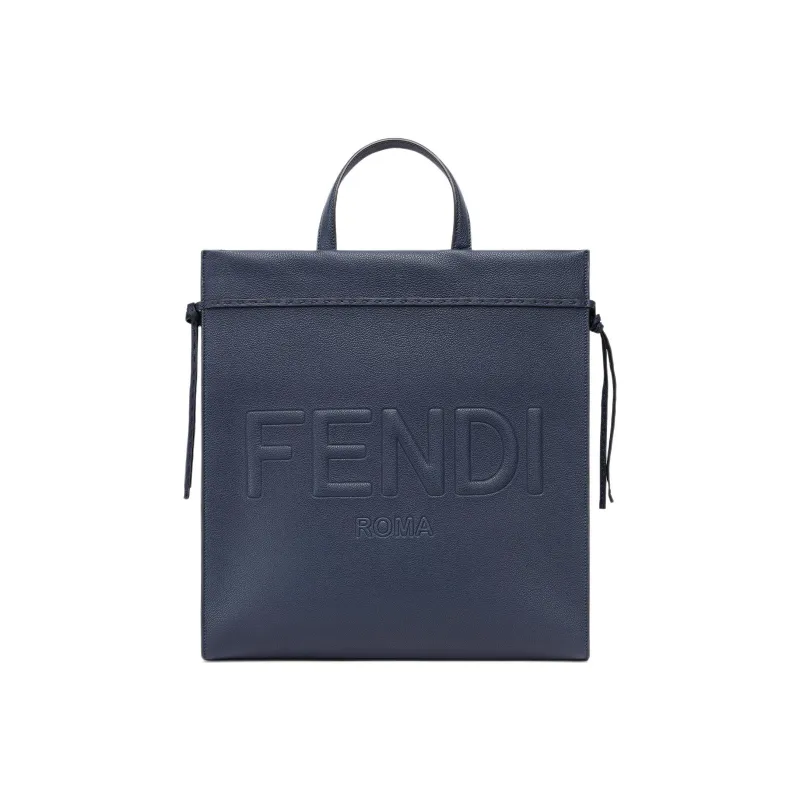 FENDI Calfskin Shoulder Bag, Crossbody Bag, Handbag Medium Size Men's Dark Blue-0