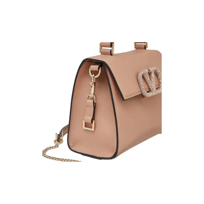 Valentino VSLING Embroidery Shoulder Bag Crossbody Bag Handbag Small Size Women's Cinnamon Pink-4
