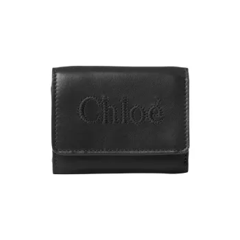 Chloe Shiny Calfskin Wallet Mini Women's Black