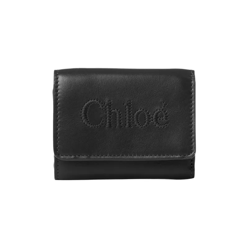 Chloe Shiny Calfskin Wallet Mini Women's Black-0