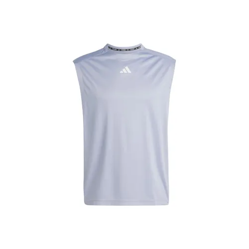 Adidas Gym Tank Tops Men Silver Gray Violet