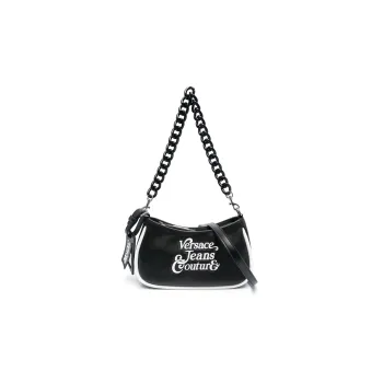 VERSACE JEANS COUTURE Polyurethane With Polyester Handbag, Shoulder Bag Women's Black