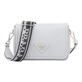 PRADA Leather Shoulder Bag Crossbody Bag Small Size Women's Cornflower Blue
