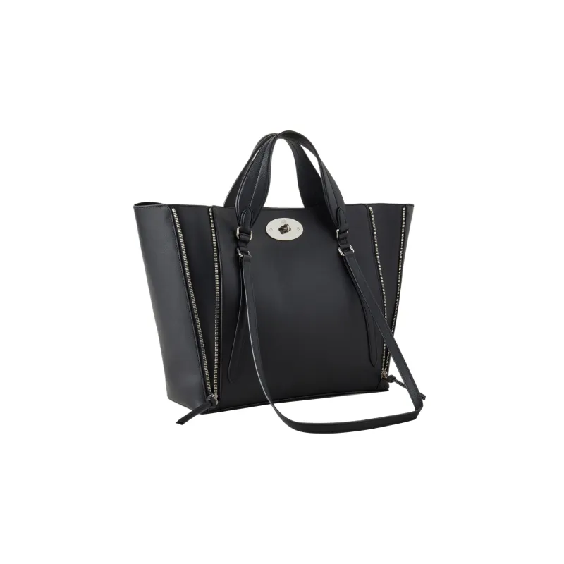 Mulberry Bayswater Calfskin Tote Bag, Shopping Bag, Shoulder Bag, Handbag Trumpets Women's Black-1