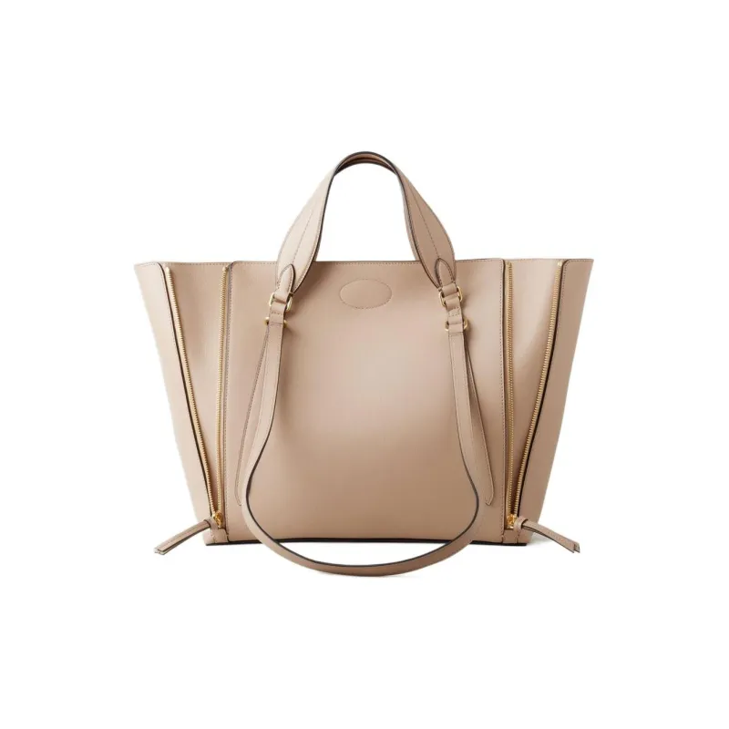 Mulberry Bayswater Calfskin Tote Bag Shopping Bag Shoulder Bag Handbag Small Size Women's Beige-2