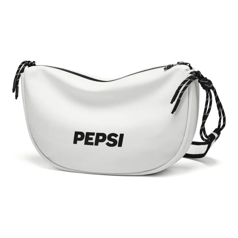 Pepsi PU Dumpling Shoulder Bag Regular Unisex White/Black-1