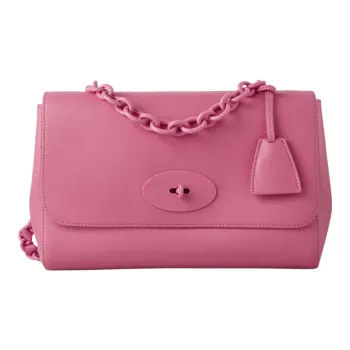 Mulberry Lily Smooth Calf Leather Handbag Shoulder Bag Medium Size Women's Pink