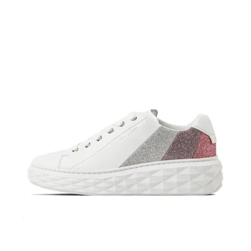 Jimmy Choo Diamond Skateboard Shoes Women's Low-Top White