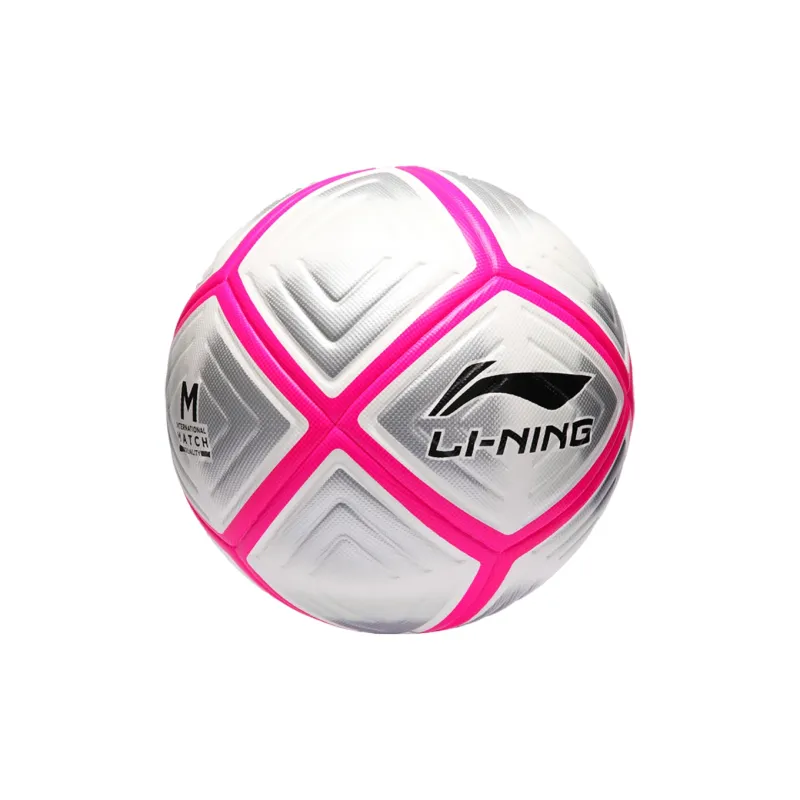 LiNing Size 5 Soccer TPU Hand Stitched Soccer Ball Unisex Gray Pink-3