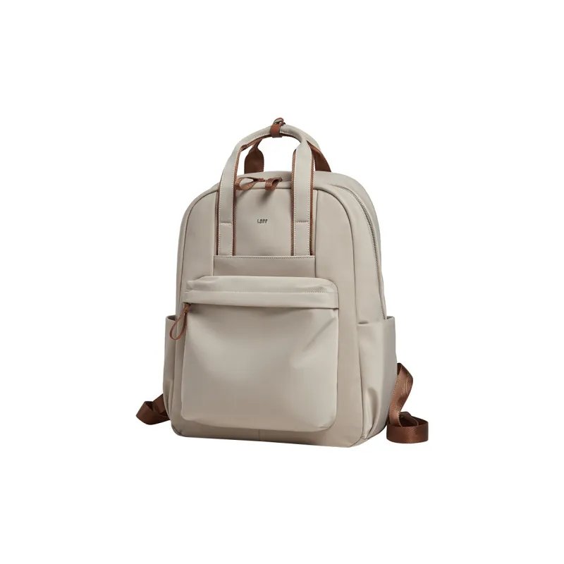 LEFF Fabric Backpack Large Size Women's Milk Tea Apricot-4