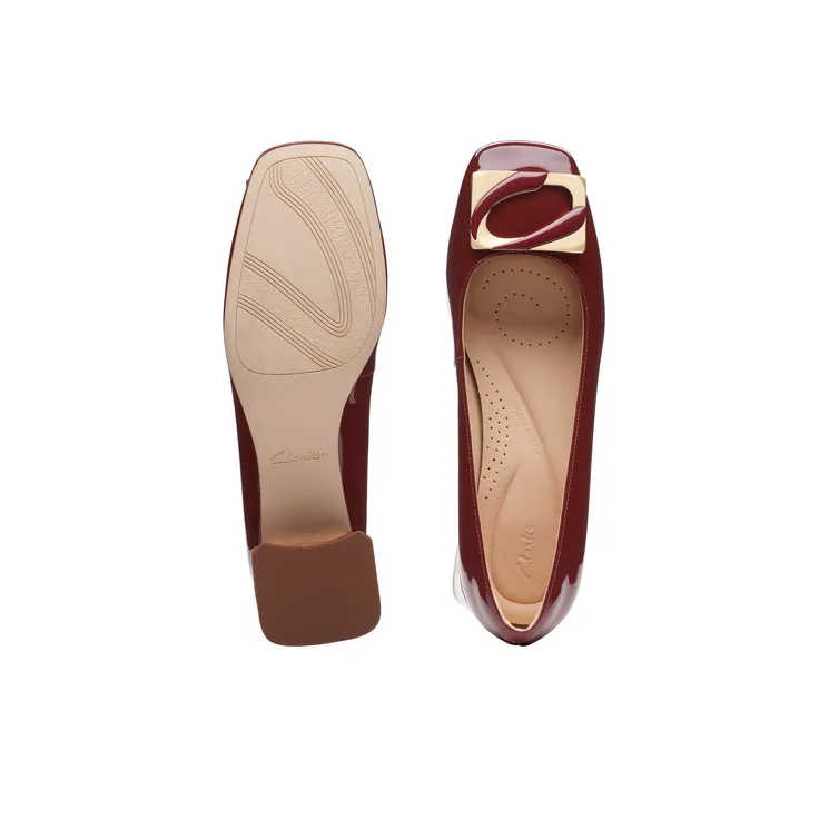 Clarks Casual Single Shoes Women's Dark Red-2